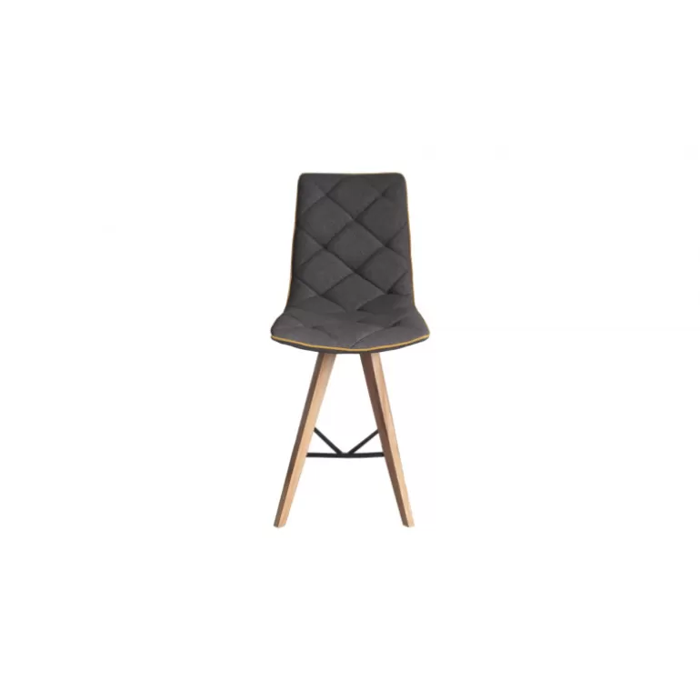 Tabouret en tissu et pieds bois - Solvig 65cm<Meubles Moss Discount