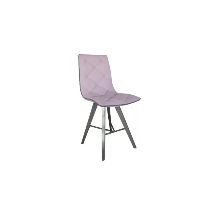 Tabouret en tissu et pieds métal brossé - Solvig 65cm<Meubles Moss Cheap