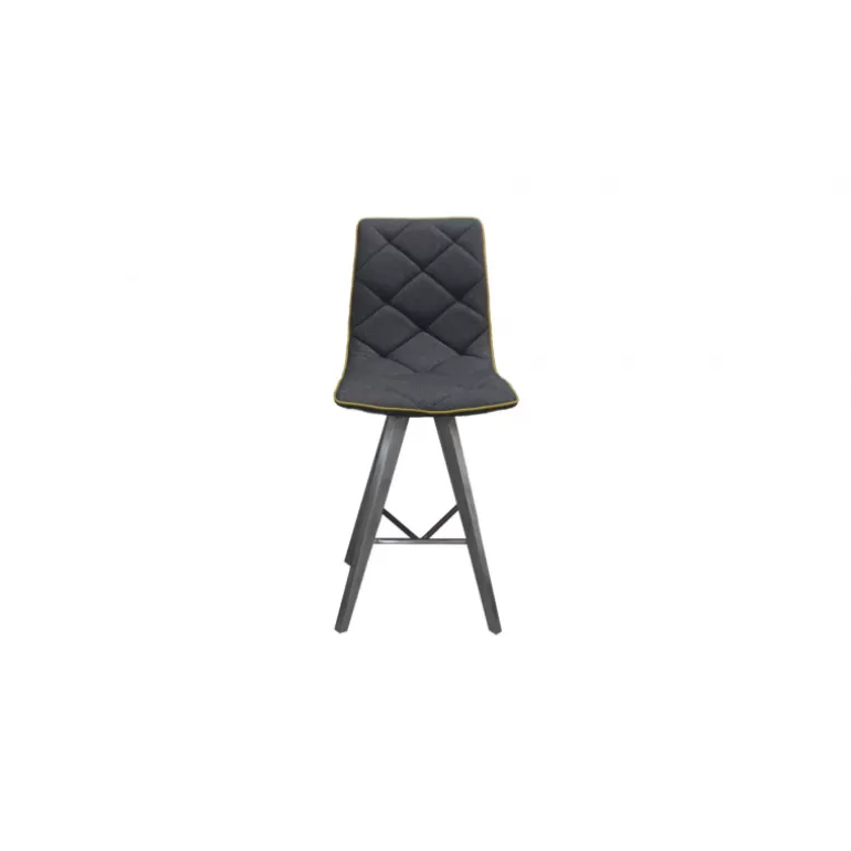 Tabouret en tissu et pieds métal brossé - Solvig 65cm<Meubles Moss Cheap