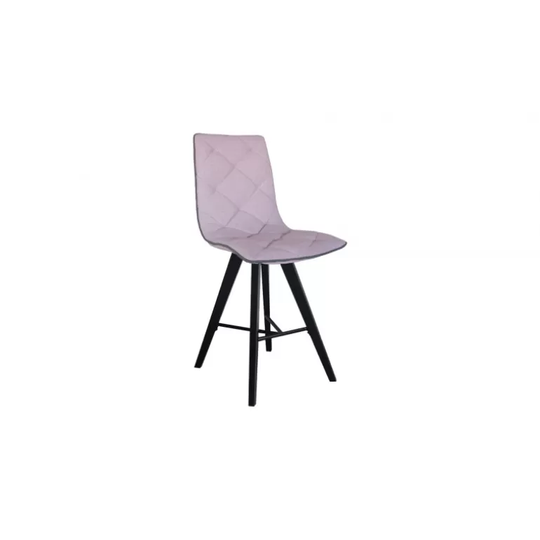 Tabouret en tissu et pieds noirs - Solvig 65cm<Meubles Moss Store