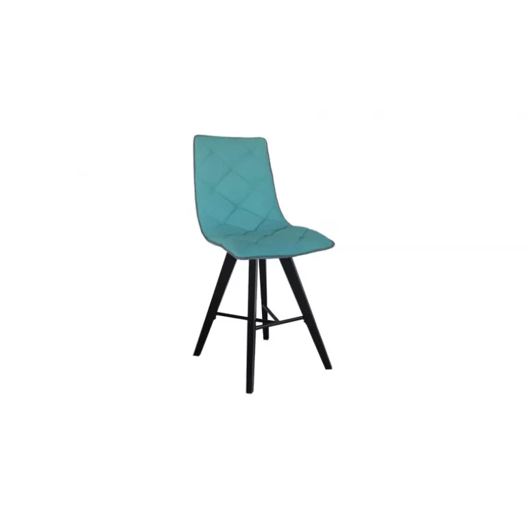 Tabouret en tissu et pieds noirs - Solvig 65cm<Meubles Moss Outlet