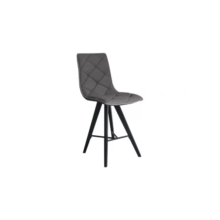 Tabouret en tissu et pieds noirs - Solvig 65cm<Meubles Moss Discount
