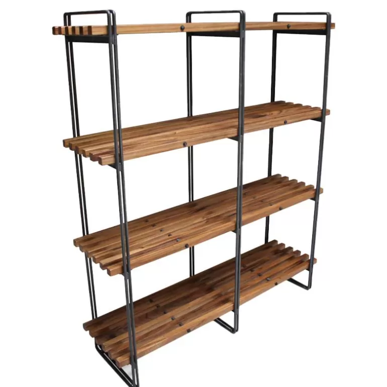 Étagère de style industriel en bois et structure métallique - Elise<Meubles Moss Shop