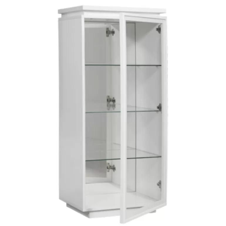 Vitrine 1 porte design laqué avec luminaire - Atract H125<Meubles Moss Outlet
