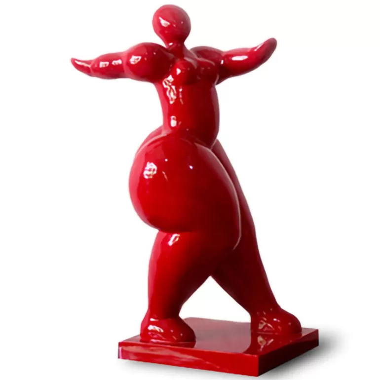Walk - Statue femme laquée rouge design intérieure/extérieure<Meubles Moss Cheap
